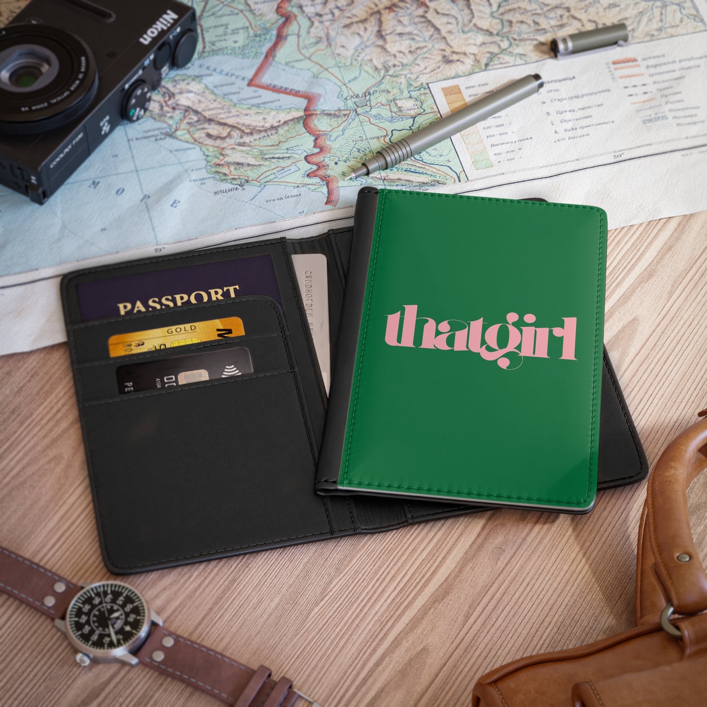 Green That Girl Passport Cover